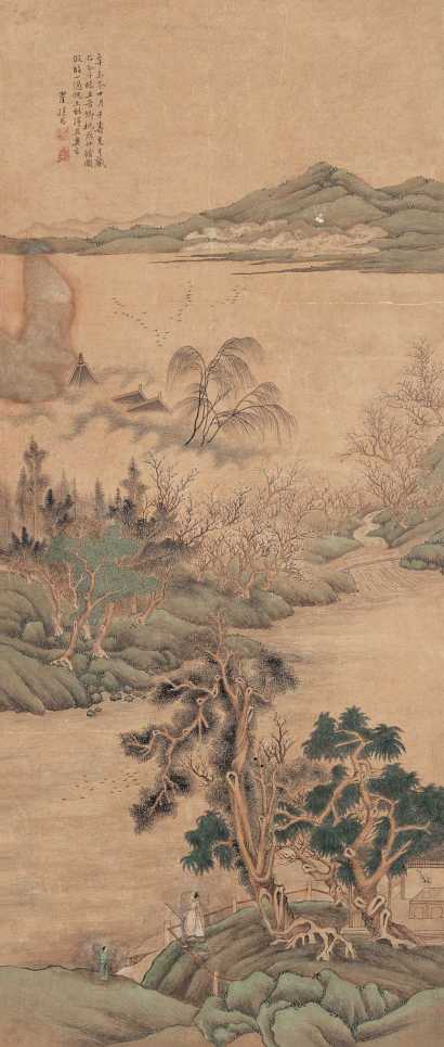 翟继昌 辛未（1811年）作 桃花仙馆图 镜心